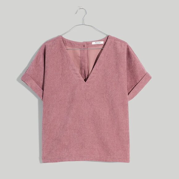 Corduroy V-Neck Top - Picture 6 of 6